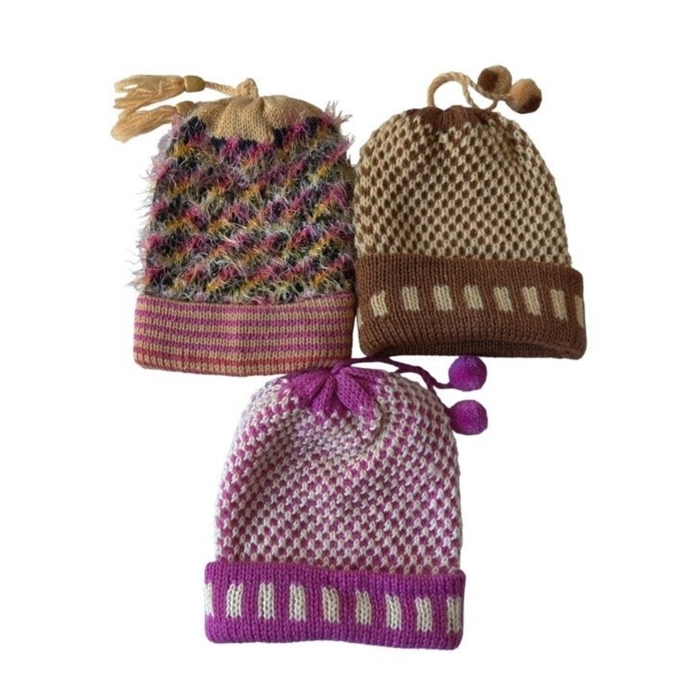 3 Pieces Kids Boys Girls Knit Long Cuff Ski Beanie Cap Hats‎